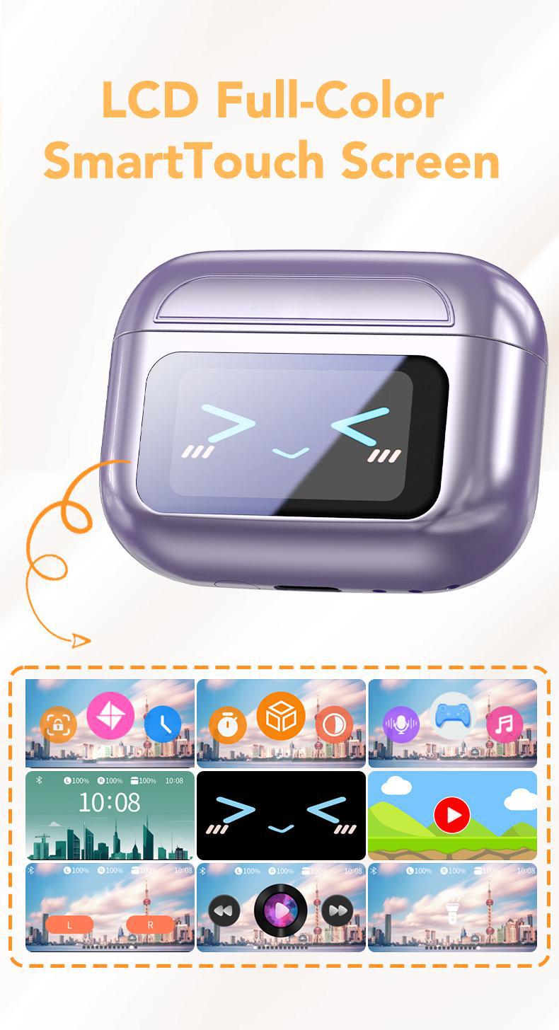 [Spring Deals] Tukio 2026 M100 Clip-On Ear Headphones with Audio-Visual Touch Screen Wireless Audio Headphones for Music & Phone Calls Sport Waterproof & Sweatproof with Bluetooth 6.0 for Faster Stable Connection & Low Power Use