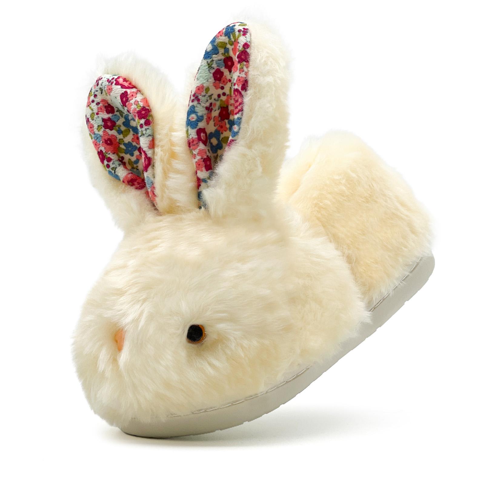 Lumubby Toddler Bunny Slippers for Girls and Boys Soft Plush Non-Slip Warm Winter Indoor Shoes with 3D Eyes and Ears Adorable Design
