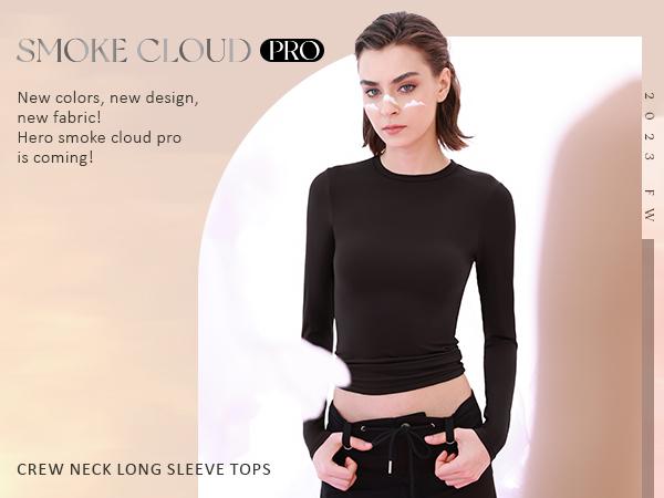 PUMIEY Long Sleeve Basic Tee Women's Crew Neck Slim Fit Tops Streetwear Minimalist Double Layer Compression Tee Casual Cloud Going outfits Office Outfits Women Elegant Classy tops Cute Fall outfits Summervibes
