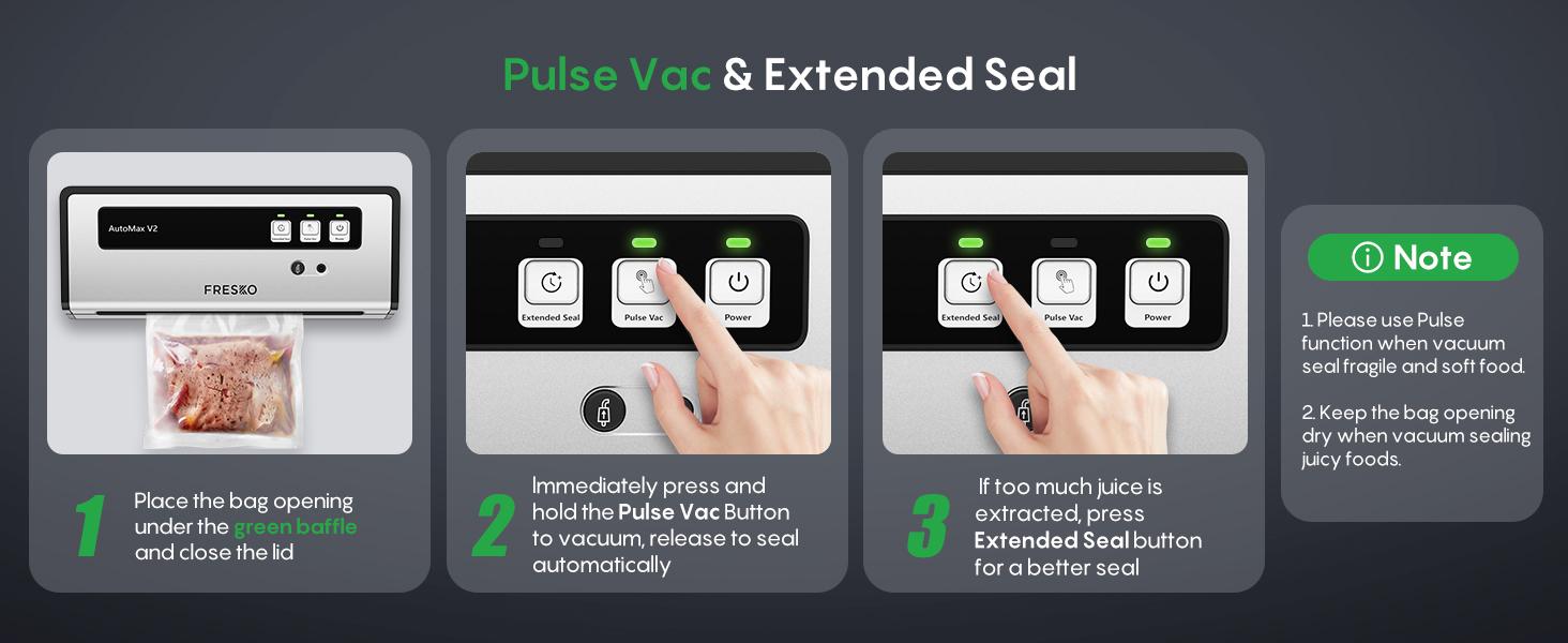 FRESKO AutoMax V2 Compact Vacuum Sealer Machine, Automatic Food Saver with Double Heat Seal, Includes Bags & Starter Kit