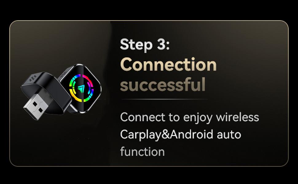 New 2026 CarPlay wireless CarPlay adapter for iPhone/Android, Orange, fast connection, no delay, hands-free calls, wireless adapter, electronic charger, CarPlay adapter