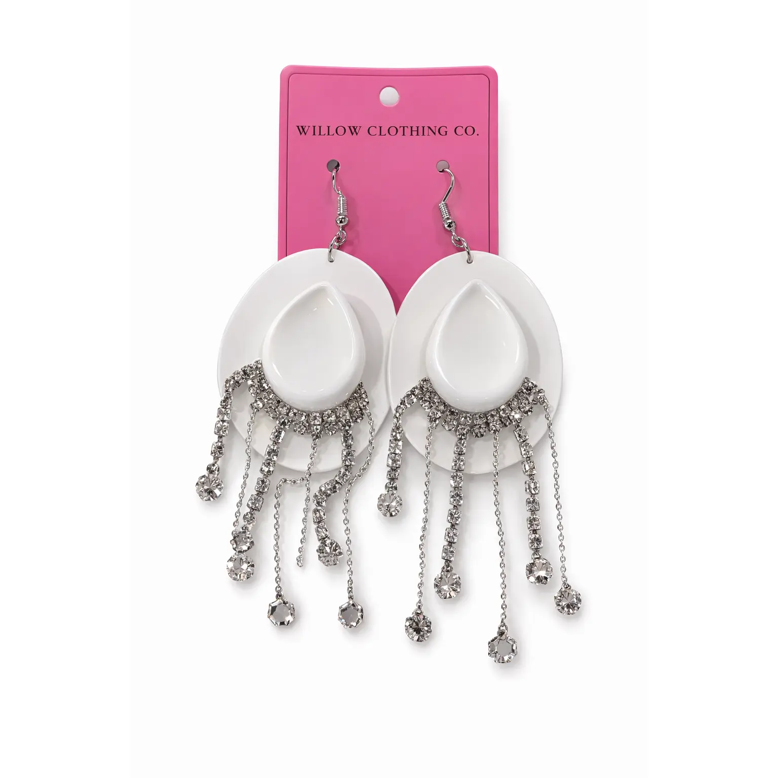 Rhinestone Rodeo Cowgirl Hat Earrings