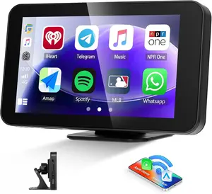 Wireless CarPlay Screen for Car 4.3 Inch 1280 * 720 HD Touch Screen Car Stereo with Apple Car Play & Android Auto, Car Radio with Bluetooth, FM, AUX, EQ, USB/TF Input, Voice Control, Mirror Link