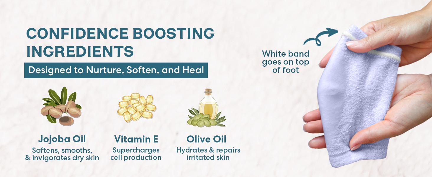 Dr. Frederick's Fuzzy Moisturizing Heel Socks - Soften Dry Cracked Heels Overnight