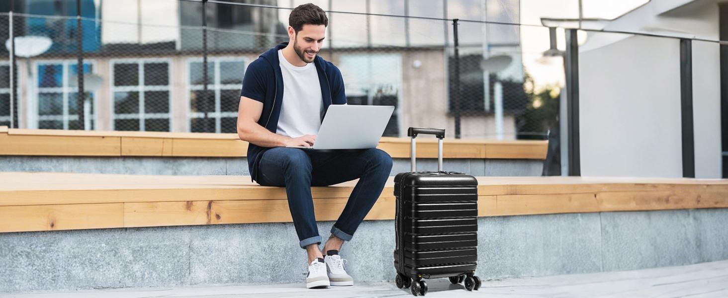 Lekesky 16 Inch Carry-On Luggage – Airline Approved Hardside Suitcase with TSA Lock, Spinner Wheels, Lightweight ABS Travel Bag for Men & Women