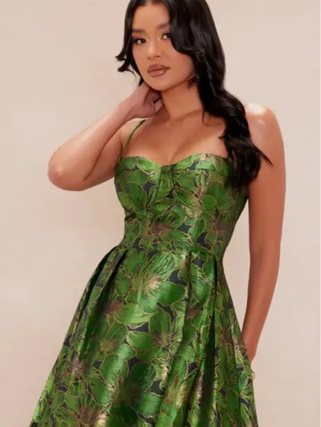 Jessica Jacquard Midi Dress - Green - TikTok Shop Jessica Jacquard Midi Dress - Green - TikTok Shop