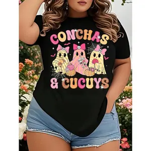 Mexican Ghost Shirt, Espooky Vibes Fantasma Graphic Tee, Concha Day Of The Dead Mexican Halloween Ghost T-Shirt, Spooky Season Shirt, Halloween Gift For Latina Mom