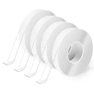 32FT Double Sided Nano Tape | 1/2/4 Pack Heavy Duty Clear Mounting Tape | Reusable & No Residue for Walls, Car & Home Organization