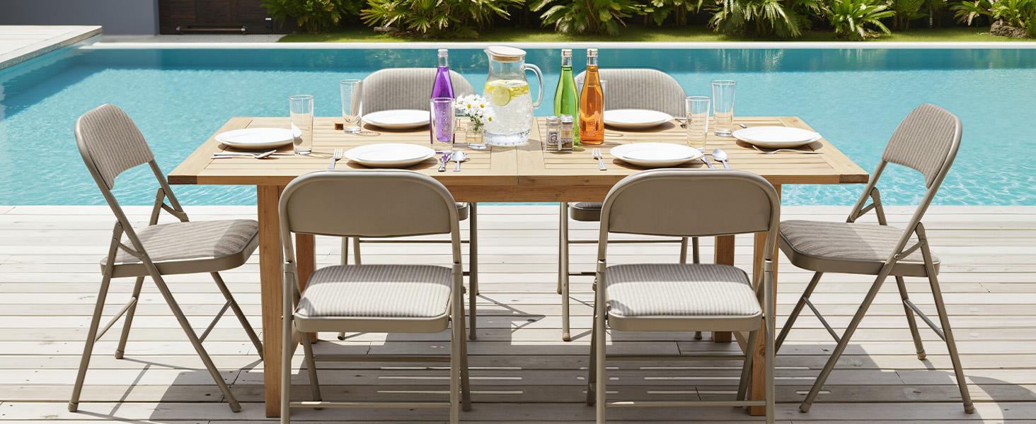 Folding Chairs Set, Foam Padding, Comfortable Padded Seats With Ergonomic Design,Compact Foldable Design For Space Saving Storage