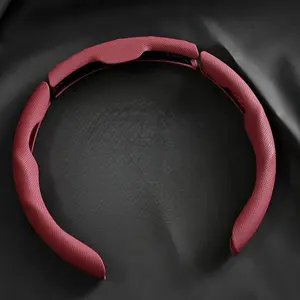 2026 High-end Napa Leather Pack of Three Car Steering Wheel Cover Fur non-slip Durable Sweat- resistant Universal Alcantara Dashboard Wrap Breathable Anti-Slip comfortable grip upgrade ultra-thin all-season use design fit enhance quick install accessories