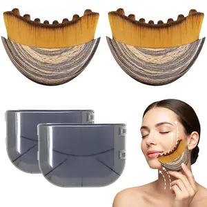 Facial Contour Brush, Gentle Sculpting Massage Tool for Jawline & Cheeks, Ergonomic Precision Fit lymph drainage skin precisely beauty roller