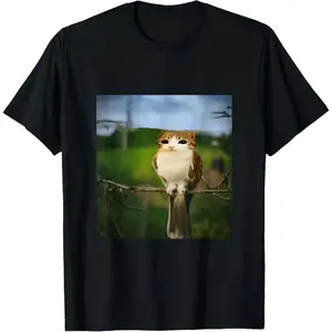 100% Cotton Unisex Funny Cat Owl Meme Funny Meowl Meme brainrot gen z Memes T-Shirt