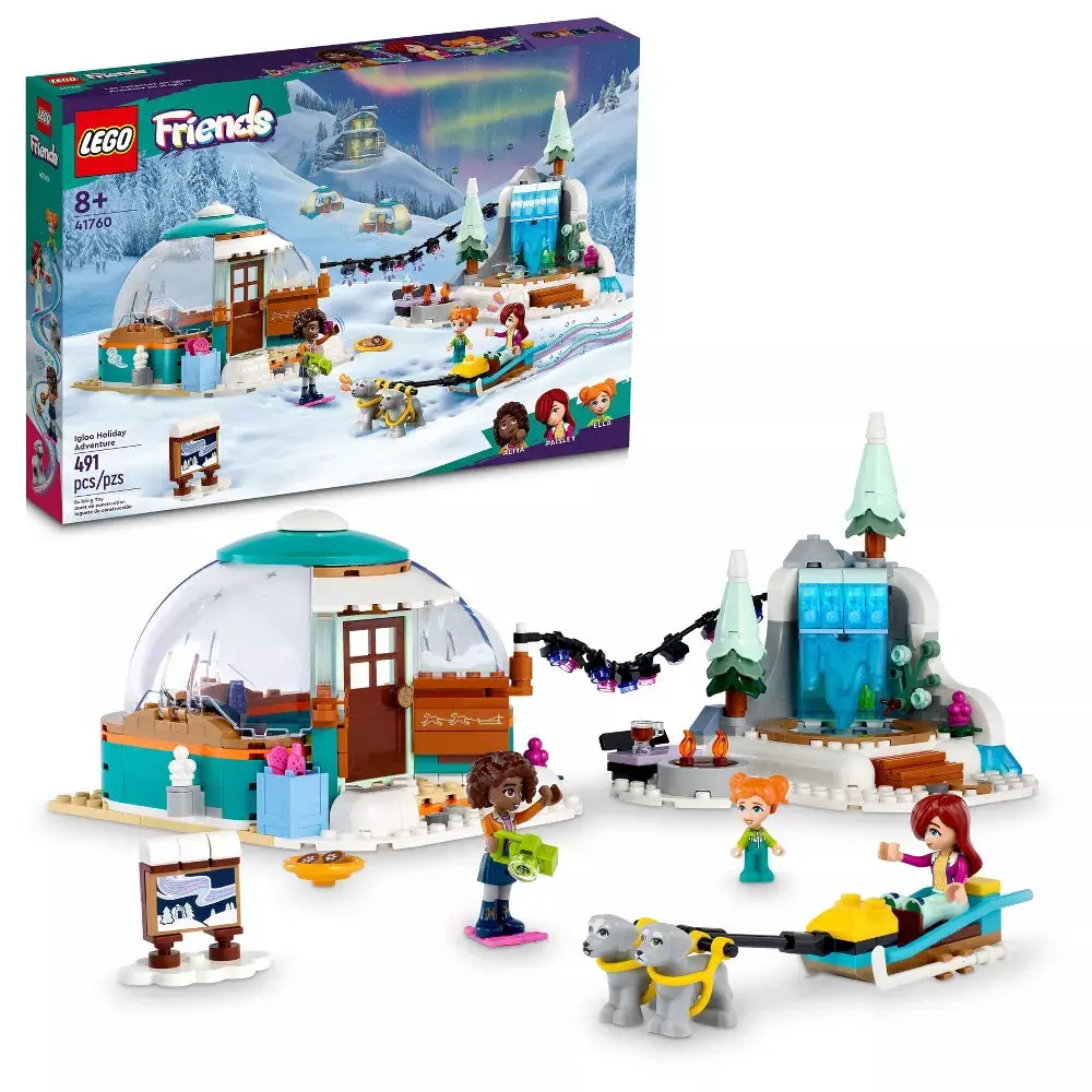 LEGO Friends Igloo Holiday Adventure Building Set (41760) - Winter Themed Adventures Plastic Building Block Set with Brick Figures, Building Block Sets