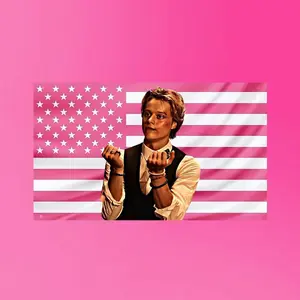 JJ Maybank Flag | Hot JJ Pink USA Tapestry | Outer Banks Rudy Pankow Wall Decor | Pogues Aesthetic Flag