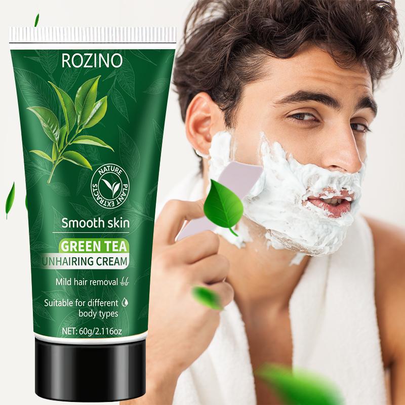 ROZINO Green Tea Hair Removal Cream - Mild & Non-Irritating Formula for Easy Lip Hair Removal Without Black Spots