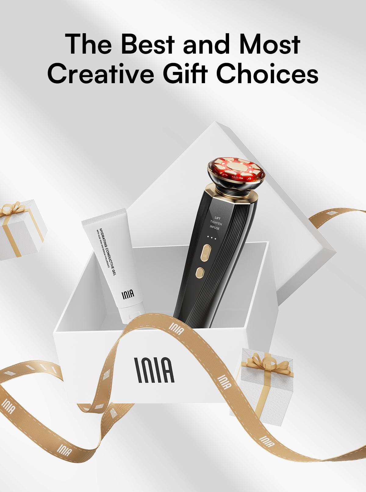 INIA FLARE All-in-One Facial Beauty Device, 3-in-1 Facial Massager Beauty Device for Face and Neck Skin Rejuvenation Lifting/ Tightening/ Infusing, Best Valentine's Day Gift for Her