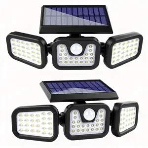 Solar Powered LED Security Lights with Remote – 2 Pack Motion Sensor Floodlights for Garage, Long Driveway & Backyard