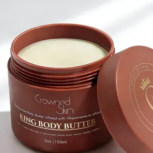 KING Body Butter for Men - Daily Moisturizer with Pheromones, Warm & Sensual Fragrance (Sandalwood, Amber Musk, Pine), Infused with Shea Butter & Hyaluronic Acid, 5oz
