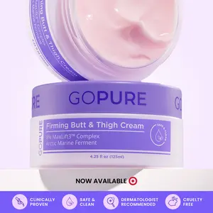 GOPURE Firming Butt & Thigh Cream - Nourishing Hydrating Bodybutter for Stretch Marks & Dimpled Texture - Clinically Tested, Dermatologist Recommended, Cruelty-Free
