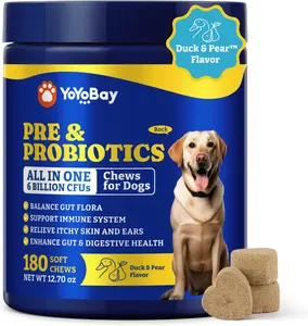 Probiotics for Dogs - 6 Billion CFUs, Dog Probiotics with Prebiotics & Digestive Enzymes for Gut, Immune & Skin Health - Turkey & Pumpkin Flavor Soft Treat, 180 Soft Chews