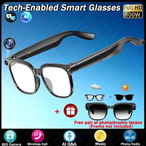 2026 New 4K Smart AI Glasses 800W Pixel AI Shooting Camera HD Photo Video Voice Translation Waterproof Bluetooth Call AI Glasses yaocx