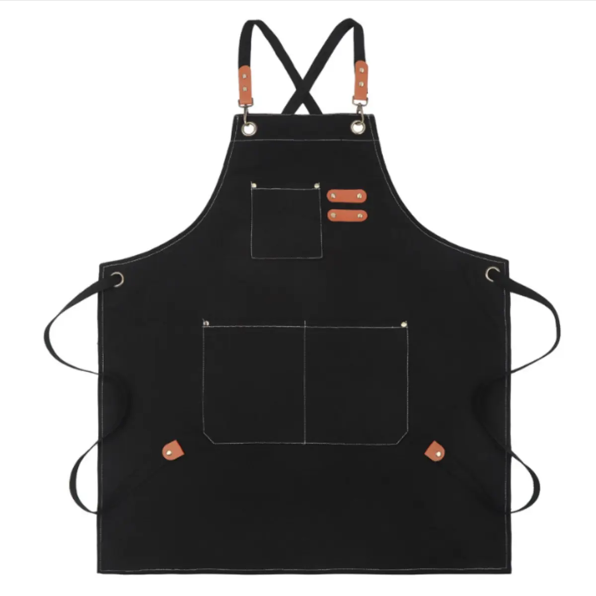 Adjustable Multipurpose Cross Back Kitchen Waist Apron - Comfortable, Large Pockets, Ideal Gift for Chefs, Artisans