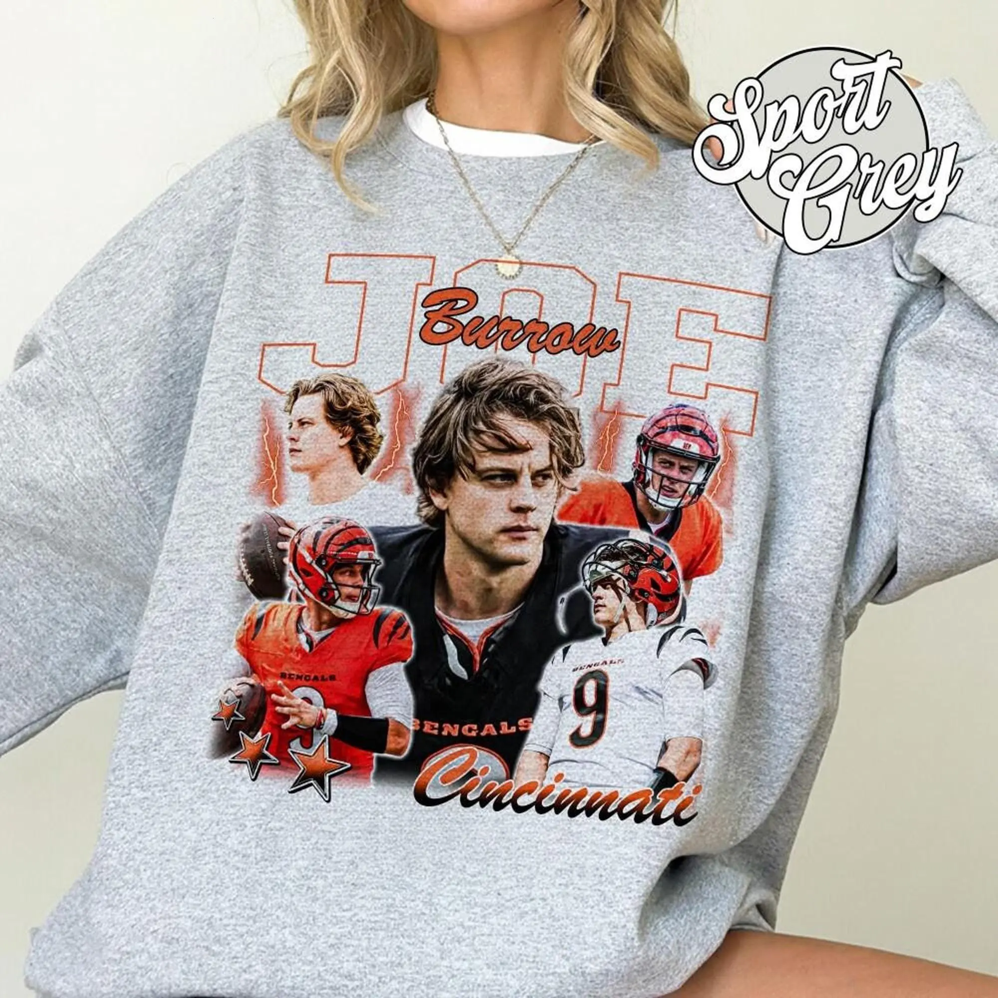 Retro 90s Cincinnati Quarterback Joe Burrow Sweatshirt