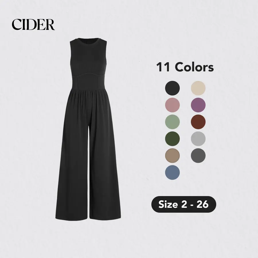 Cider Sleeveless Wide Leg Overalls