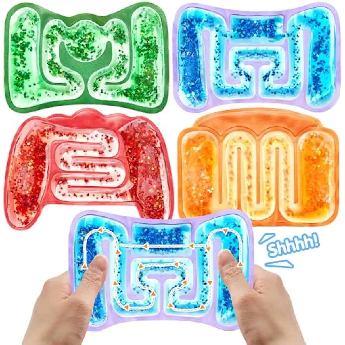 4 Pcs Sensory Fidget Toys for Kids, Sensory Toys for Autism ADHD Fidget Tubes Stress Toys for Kids, Autism Hyperactivity, Stress Relieve, Fidgets for Classroom, Easter Party Favors