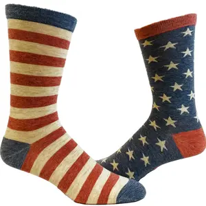 Men's Stars and Stripes Socks Festive 4th Of July Independence Day Patriot Footwear Funny Graphic Socks Comfortable Fitted Spandex Cotton