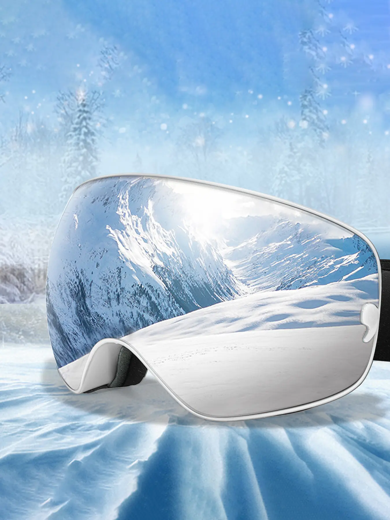 Outdoor Sports Ski Goggles, OTG Snowboard Protective Eyewear, Replaceable Anti-Fog Lenses, UV 400 Protection, Ideal for Winter Skiing Activities, Windproof Goggles, Ski Gear