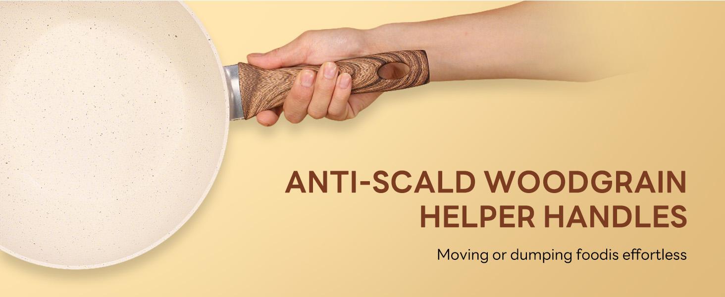 17 Pcs Nonstick Pots and Pans, Non-toxic Kitchen Cooking Set with Stay-Cool Handles