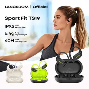 Langsdom SportFit TS19 Open Ear Sport Earbuds IPX5 Waterproof 6.4g Lightweight 40 Hours Battery Life AI Call Noise Reduction BT V5.4