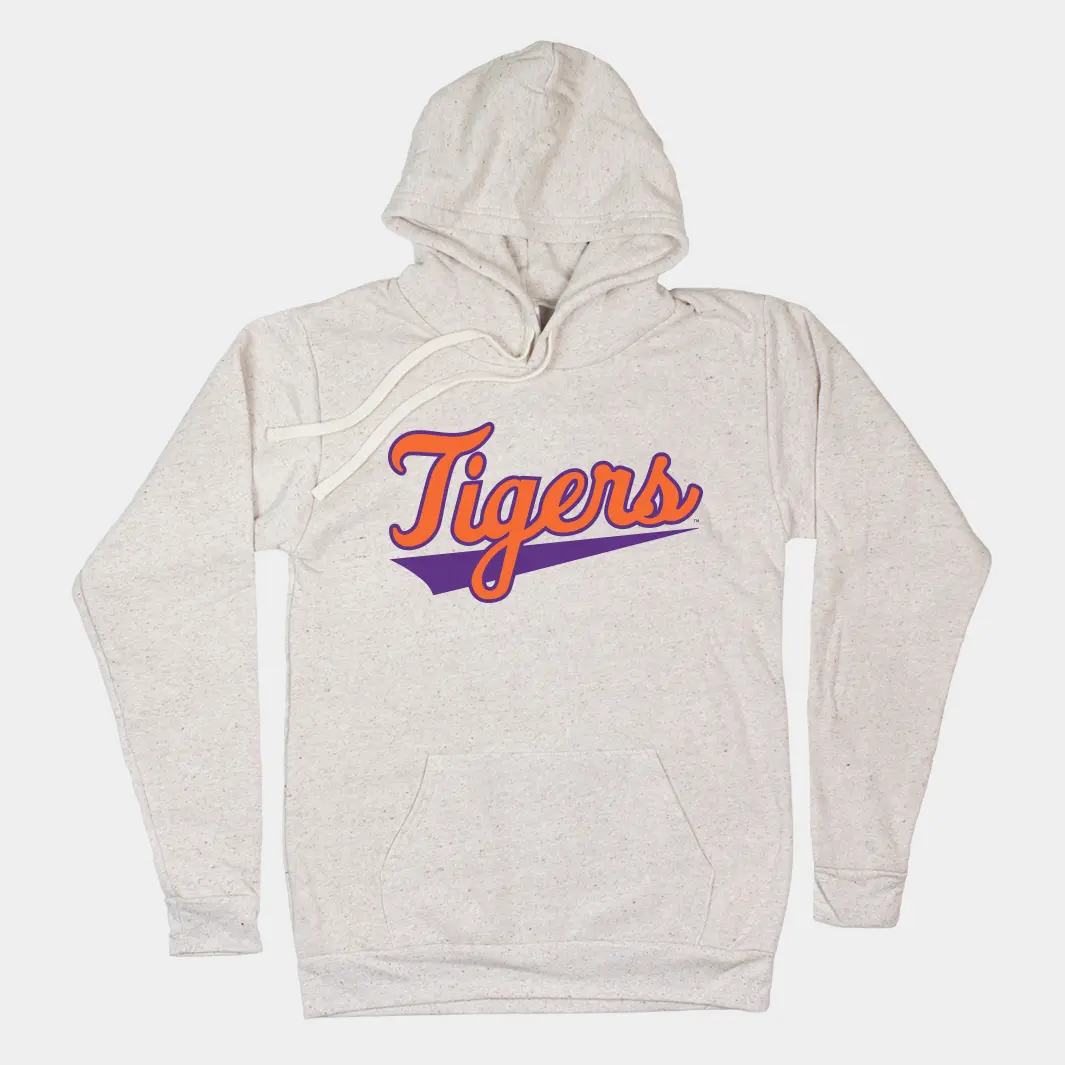 Retro Clemson Tigers Baseball Script Hoodie, Game Day Ready Shirt, Show Your CT Love, Baseball Fans, Trending Us Streetwear, Viral on Tiktok Menswear Long Sleeve Casual Pullover