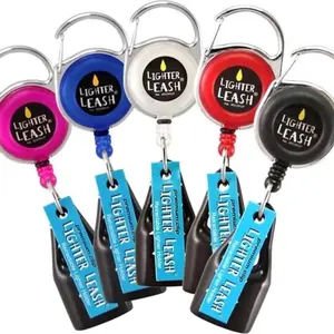 Retractable Original Lighter Holder Assorted Color 5pk CHROME SERIES Lightweight