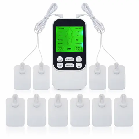 Compact Rechargeable Muscle Massage Unit - 10 Modes, Dual Channel, 30 Intensity Levels, 10 Pads, Neck Use, Muscle Recovery Aid, Smart Wearable Accessory, Self Care Product, Cool Gadget for Adults, Gift for Him, Gifts For Him