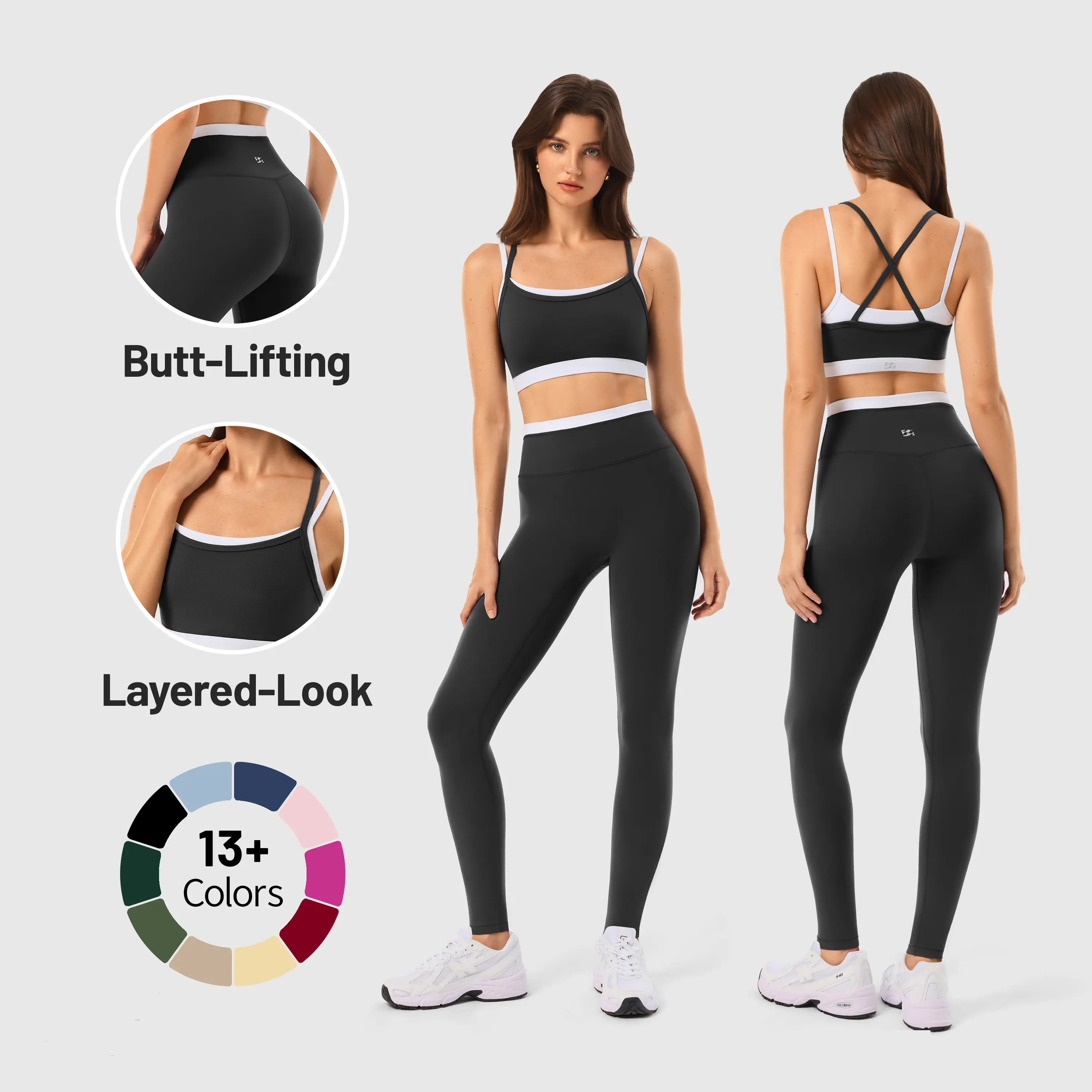 INNO MINT Women's 2-Piece Matching Workout Set, Women's Clothes with Seamless Yoga Leggings & Padded Sports Bra for Gym Athletic Use, Two Piece Sets