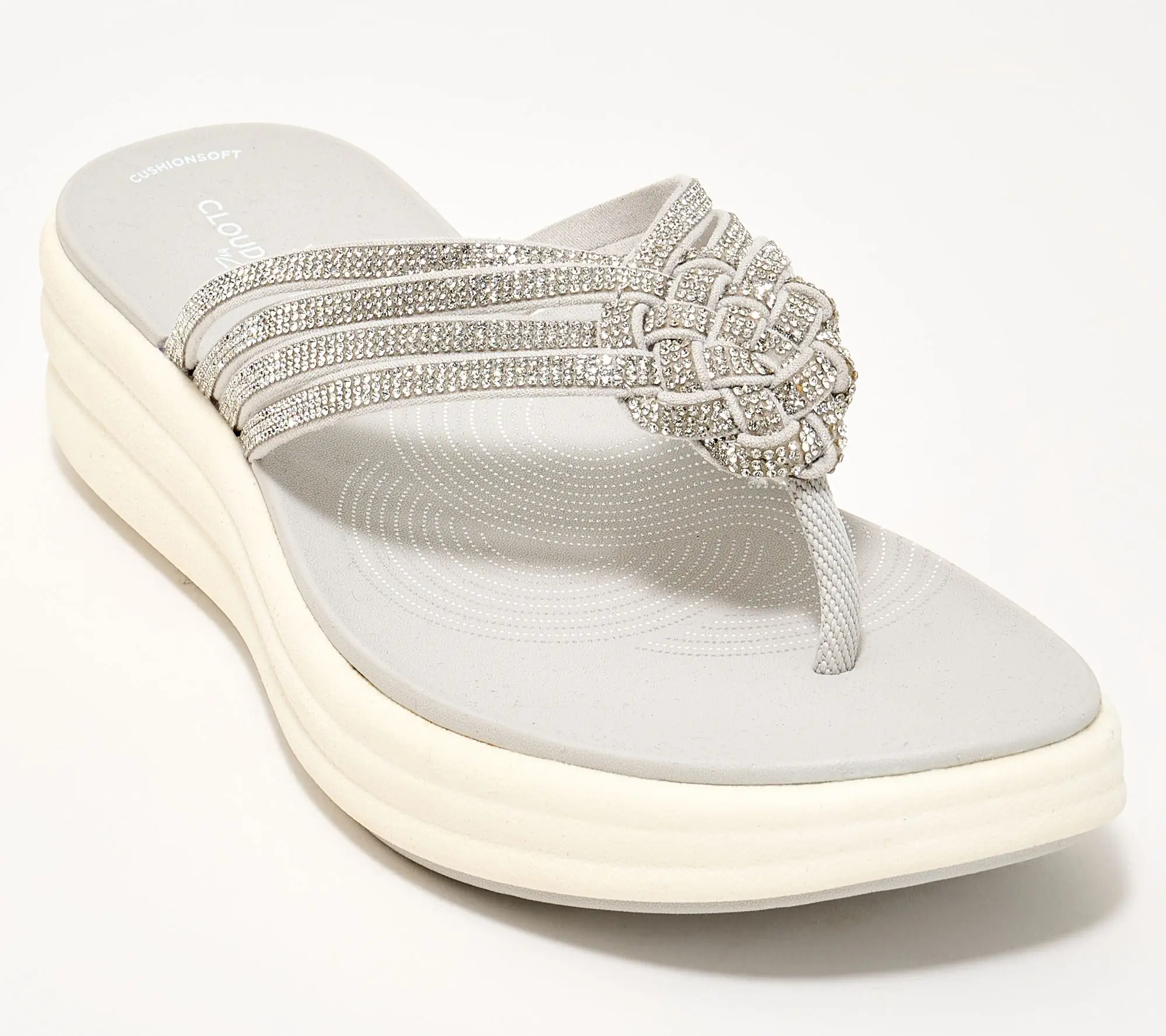 Clarks Cloudsteppers Rhinestoned Thong Sandals -Drift Gem