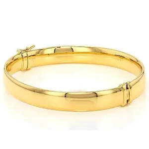 JTV 18k Yellow Gold Over Bronze Oval Bangle Bracelet