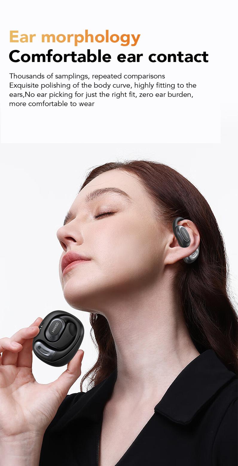 MINISO MS156 Open-Ear Wireless Bluetooth Earphones IPX5 Waterproof High-Fidelity Sound for Outdoor Activities & Daily Use