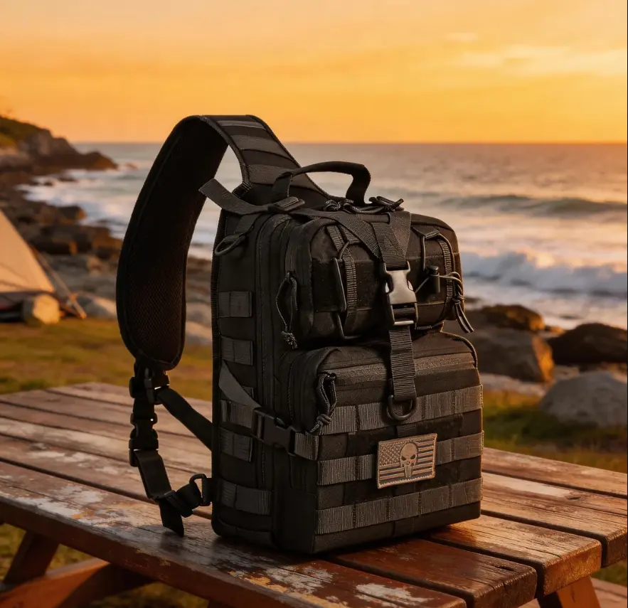 Waterproof Tactical Backpack, Hiking Camping Rucksack with Multiple Pockets, Multi-functional Outdoor Travel Pack for Weekend Trekking Climbing