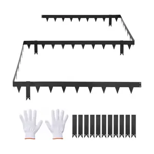 VEVOR Galvanized Steel Landscape Edging, 10-Pack 40 x 4.5 Inch Metal Edging for Landscaping with 11 Mounting Clips, Heavy Duty Metal Garden Edge Border for Flower Bed, Yard Pathway, Black