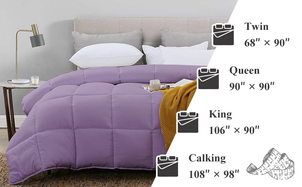 Super King Down Alternative Comforter All-Season with Corner Tabs Duvet Cover Puffed Quilt Bedding Set Soft 250 GSM Polyester Cooling Warmth