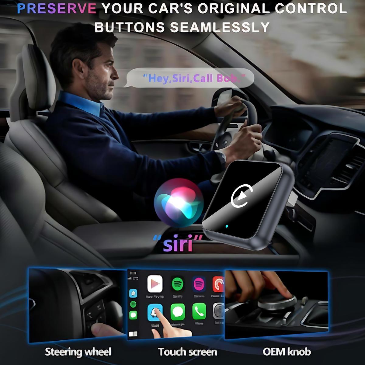 [Summervibes] 2026 Wireless carplay Adapter for iPhone/Android - Hands-Free Call wireless adapter Electronic Charger carplay dongle