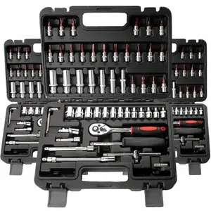 Complete Mechanics Tool Kits 53 Piece  Wrench Set Metric Size With Case For Automotive Repair And Craft Projects  Set With Extension Multifunctional Ratchet Socket