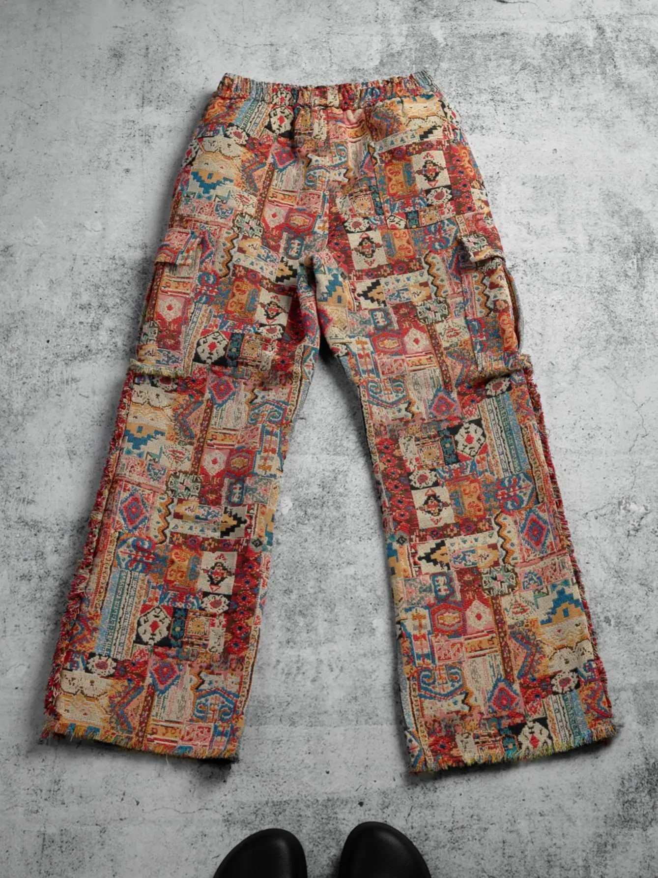 Men's Casual Pants in a Bohemian Patchwork Tapestry Style with a Stylish Wide-Leg Fit for Festivals, Menswear, Bohemian Style Men's Pants, Boho Hippie Men's Pants, Ethnic-Inspired Men's Pants