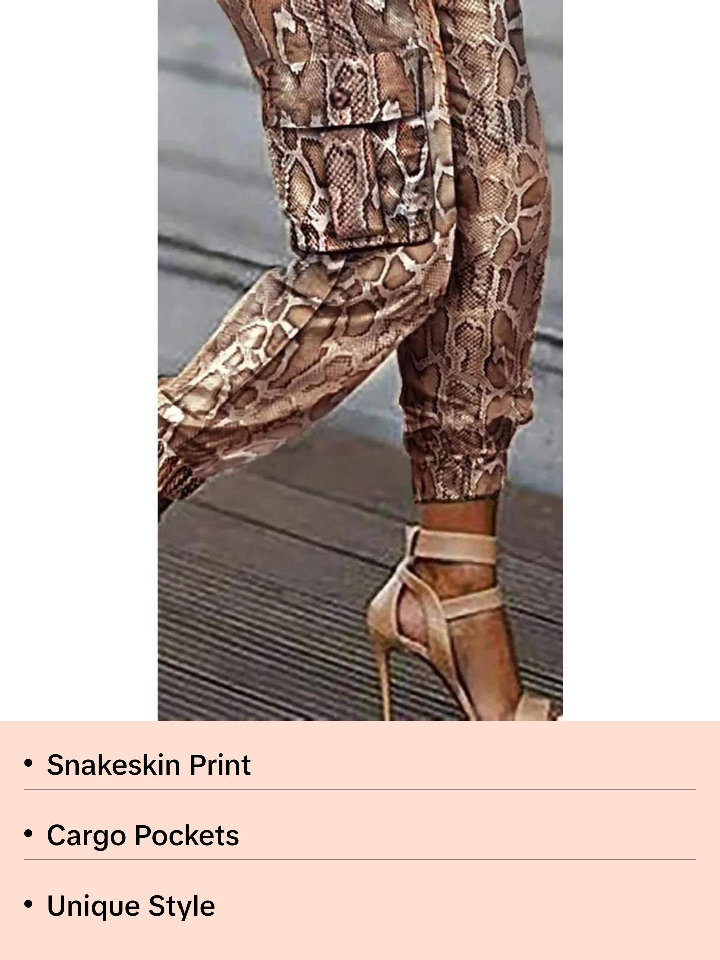 Snakeskin Cargo Pants