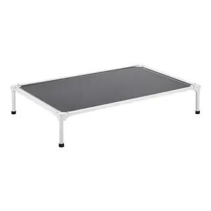 【DealsForYouDays】VEVOR Elevated Dog Bed for Large Dogs, Portable Raised Dog Cot with Aluminum Tube Metal Frame and Breathable Textilene Mesh, Indoor & Outdoor Pet Cooling Raised Hammock Bed, XL, Gray