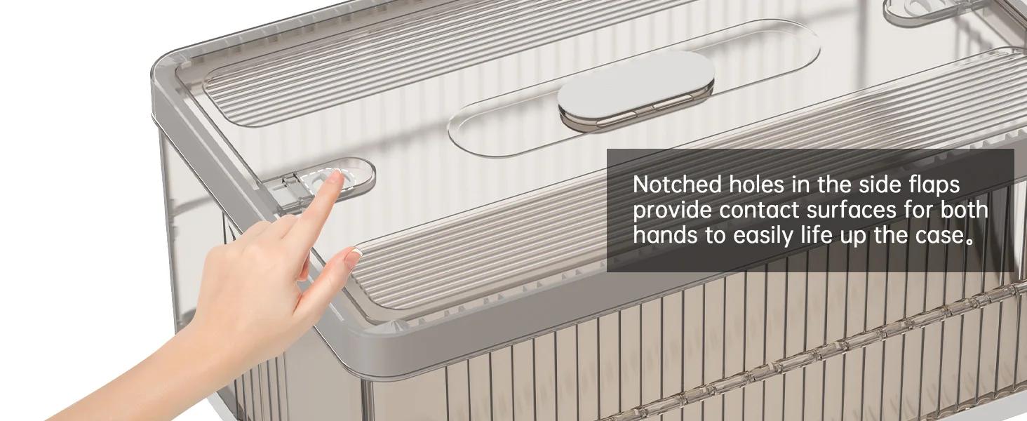 【Clearance】RaybeeFurniture 1-6 Tier Clears Plastic Storage Bins with Lid, Foldable Large Stackable Storage Bin, Dustproof for Versatile Storage Boxes Collapsible, Pefect for Bedroom, Living Room,Apartment Furniture