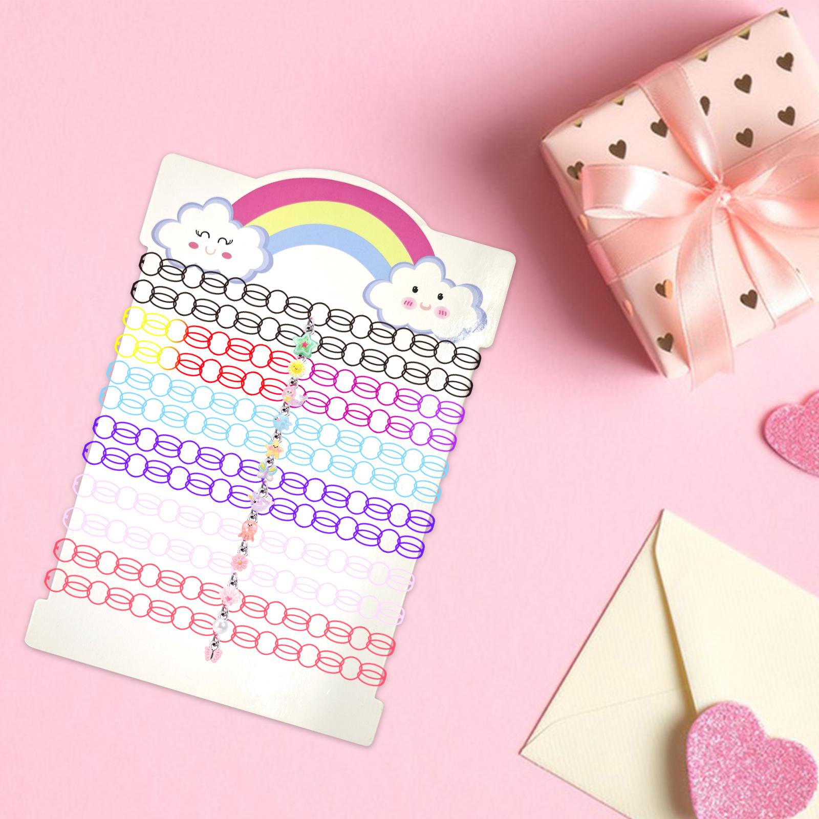 Pinksheep 12Pcs Choker Necklace Set, Pendant Charm Chokers Henna Tattoo Stretch Elastic for Dress up